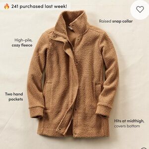 NWT Lands End Boucle Jacket Size Large (14-16) in Purple/Eggplant color